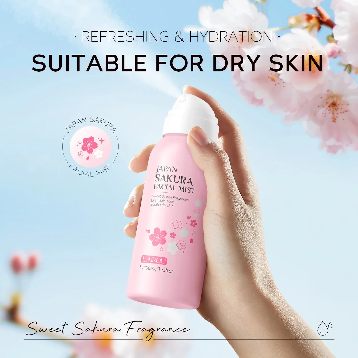 Brume Visage 100 ml – Hydratante, Éclatante & Resserrante des Pores