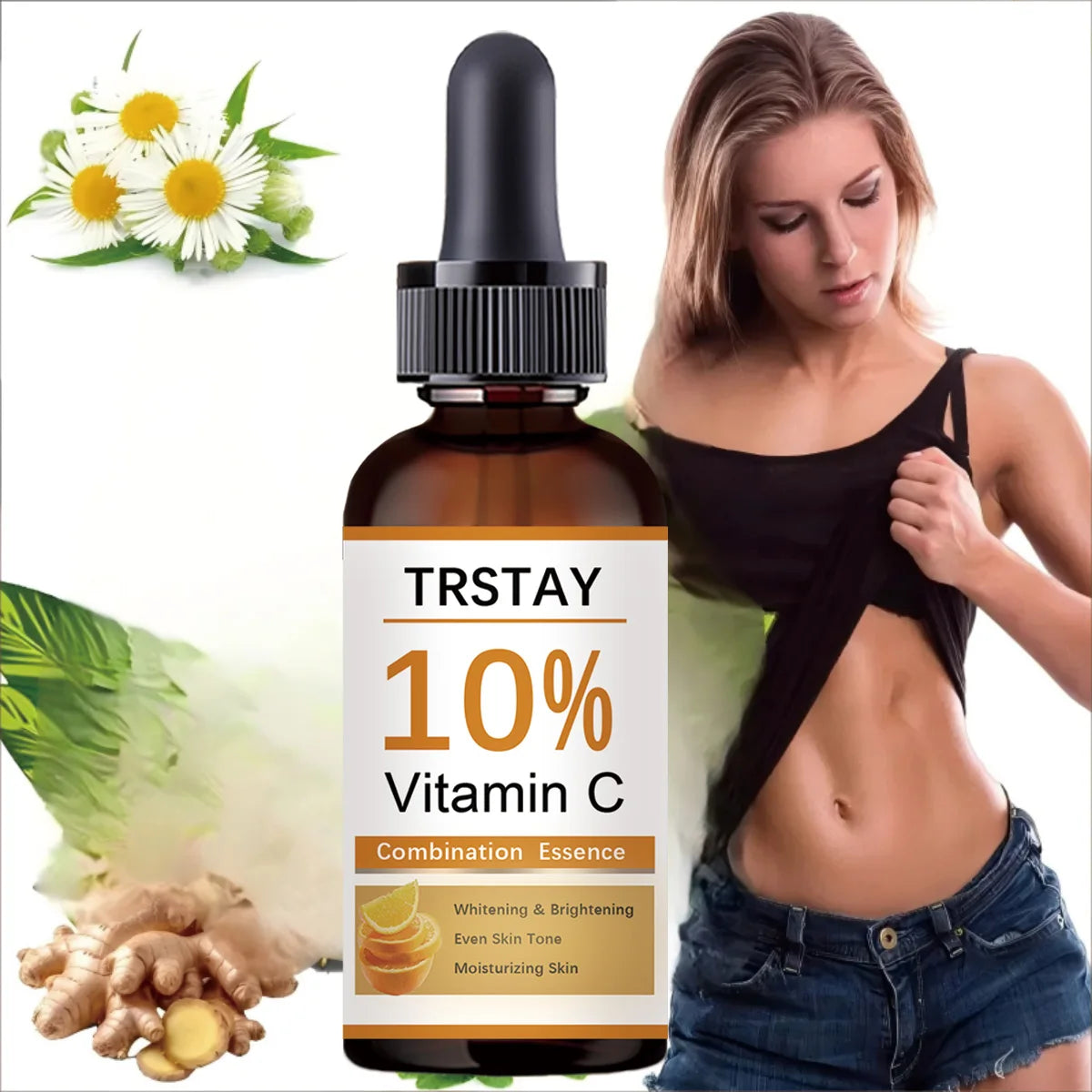 Sérum Visage Vitamine C 10% TRSTAY – Éclat, Unification du Teint & Anti-Taches.