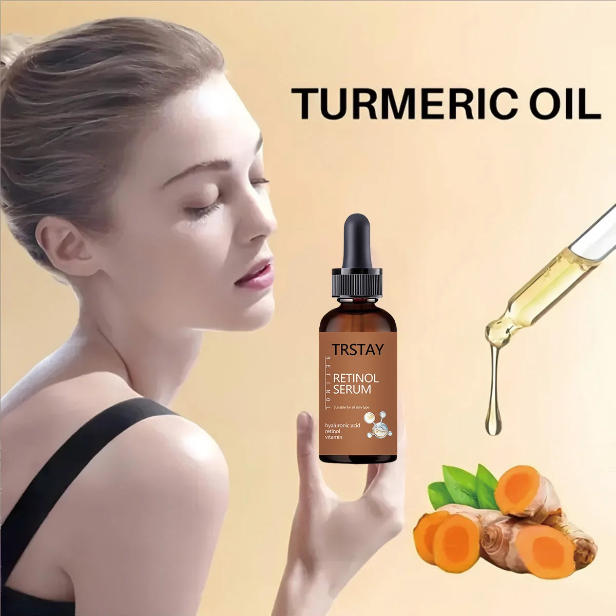 Sérum Anti-Âge au Rétinol, Acide Hyaluronique et Vitamine E – Hydratation & Réduction des Rides