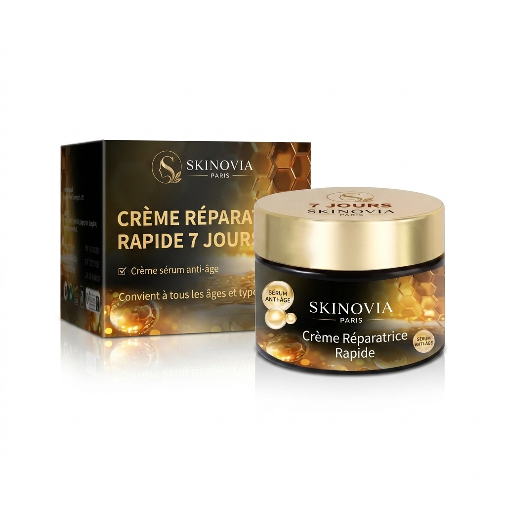 Crème Sérum Anti-âge 7 Jours 50g – Collagène & Acide Hyaluronique, Rides & Cicatrices d'Acné