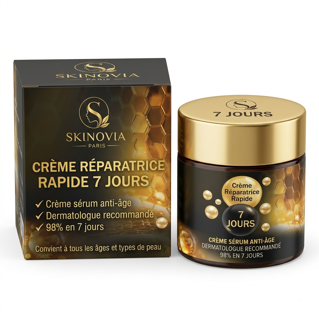 Crème Sérum Anti-âge 7 Jours 50g – Collagène & Acide Hyaluronique, Rides & Cicatrices d'Acné