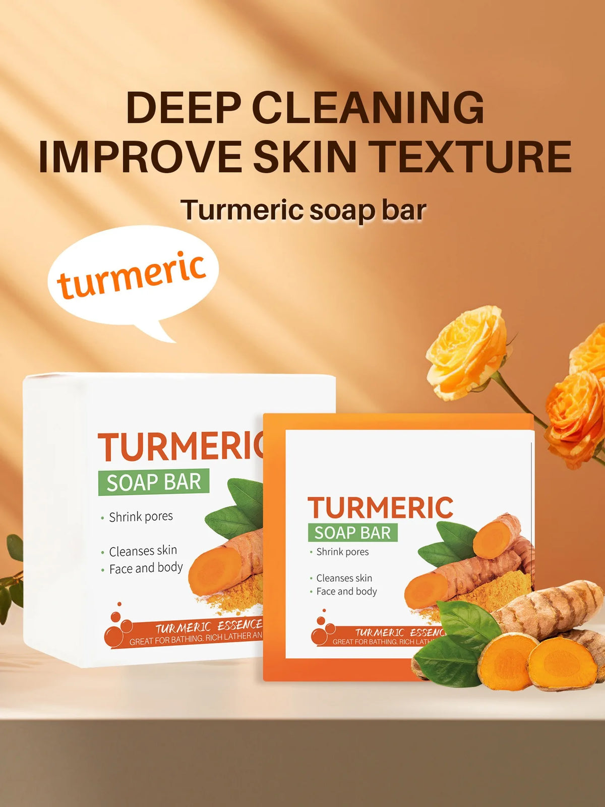 Handmade Turmeric Soap – Face & Body Cleanser, Radiance and Soft Skin Care
