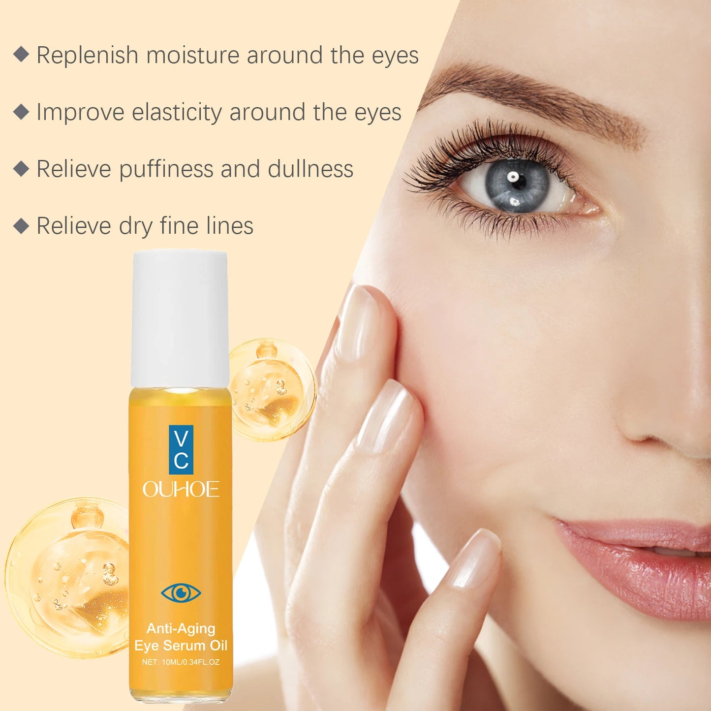 Sérum Botanique Contour des Yeux – Vitamines C & E, Anti-rides & Hydratant