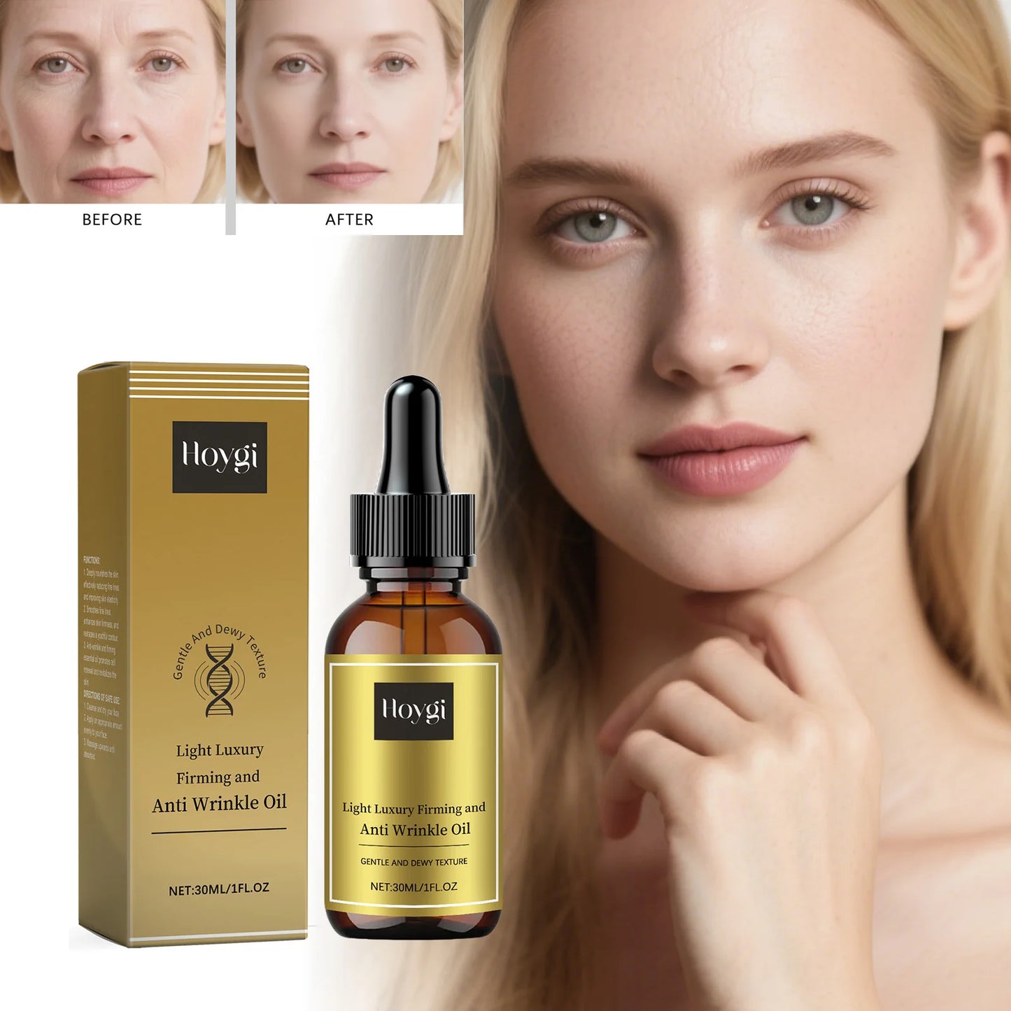 Huile Sérum Visage Raffermissante – Anti-rides, Liftante, Nourrissante & Éclatante