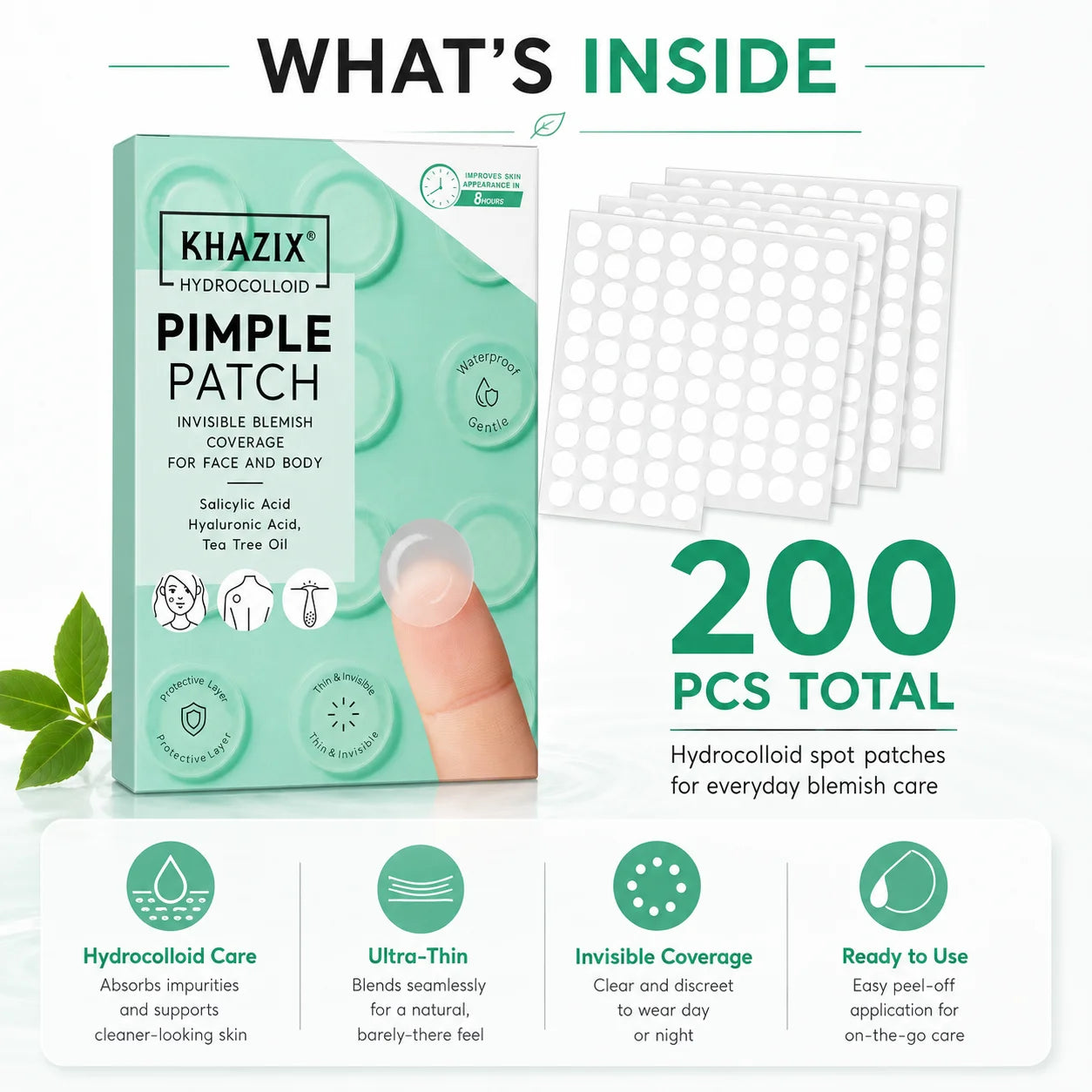 Patchs Anti-Acné Hydrocolloïdes x200 – Boutons & Imperfections