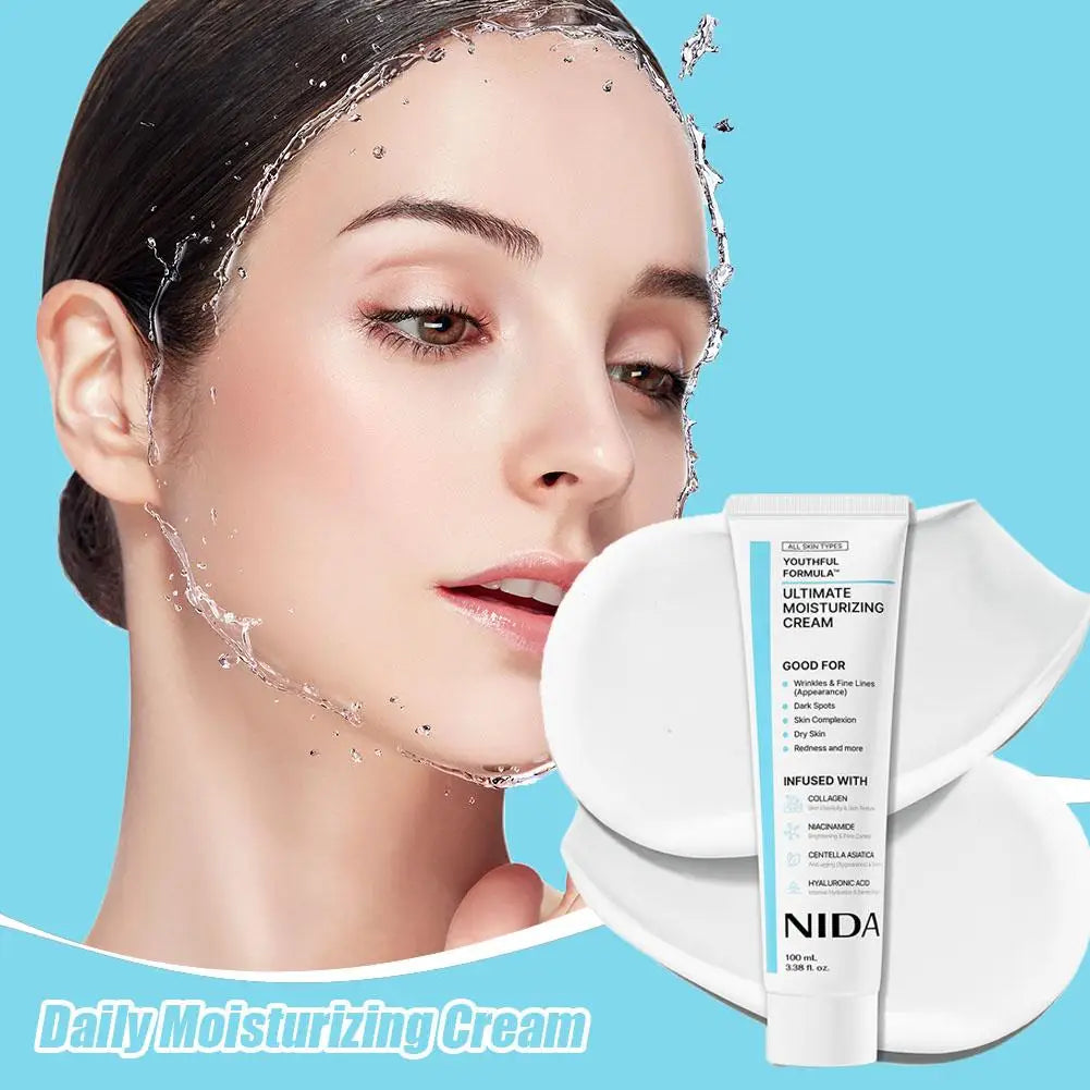Crème Visage Multi-Action NIDA 100ml – Hydratante, Réparatrice & Anti-rides | Tous Types de Peau