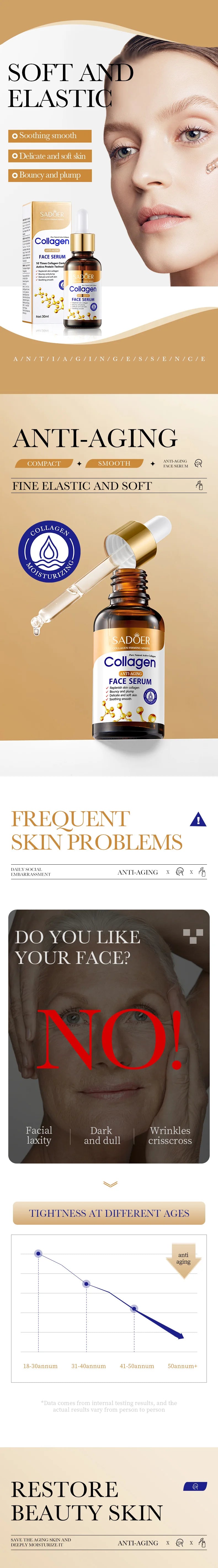 Sérum Visage au Collagène SADOER – Anti-Âge, Hydratant & Nourrissant