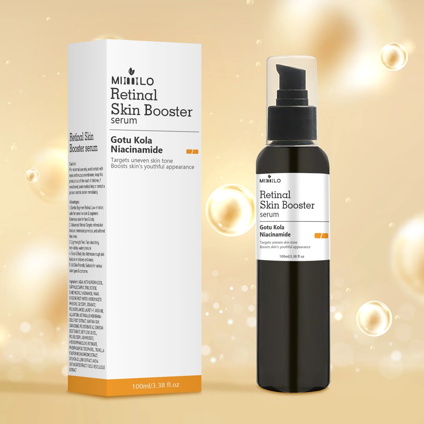 Sérum Visage Rétinol & Niacinamide – Hydratant, Resserrant les Pores & Raffermissant