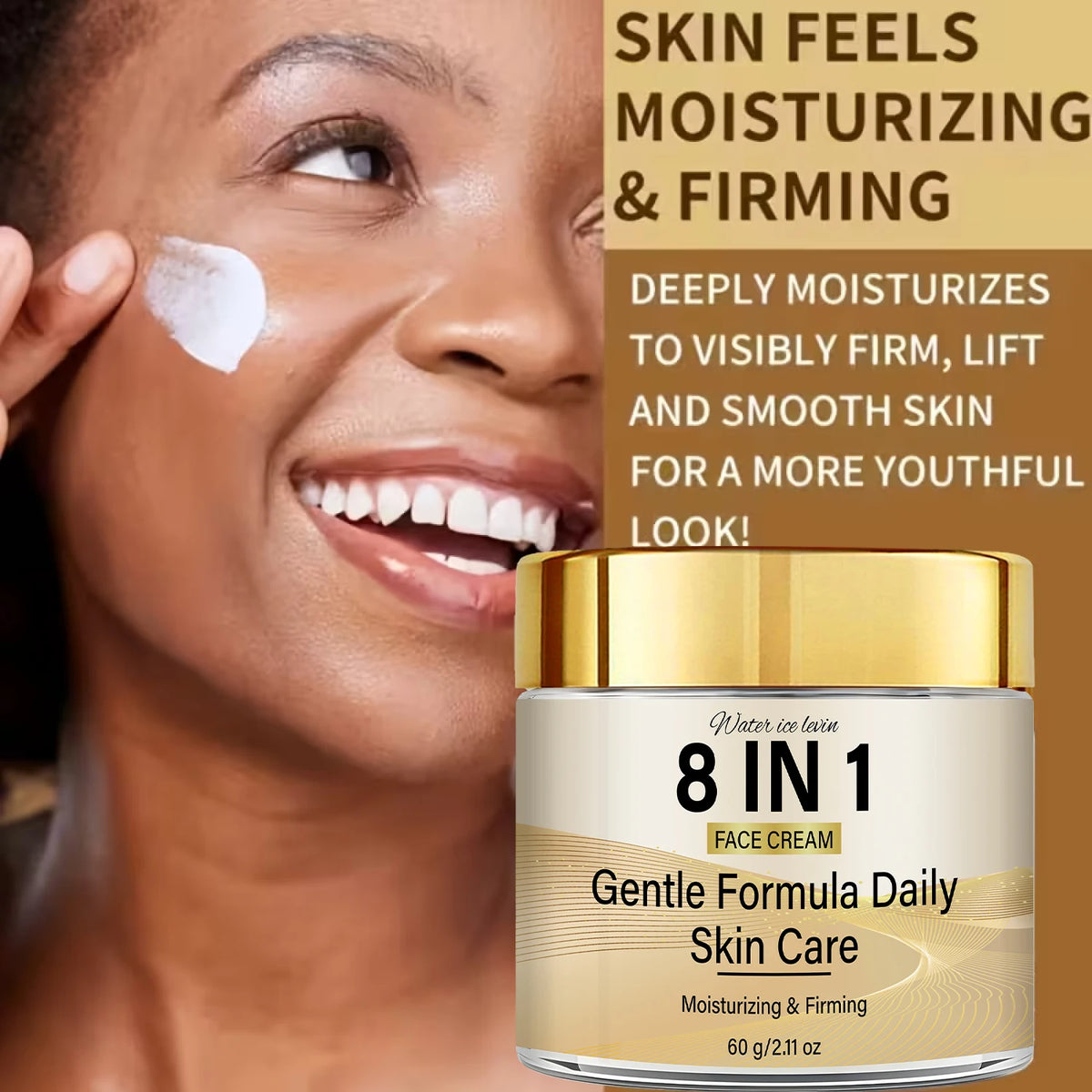 8-in-1 Facial Cream – Retinol, Collagen, Vitamins C & E, Niacinamide & Hyaluronic Acid – Moisturizing and Firming 60 g