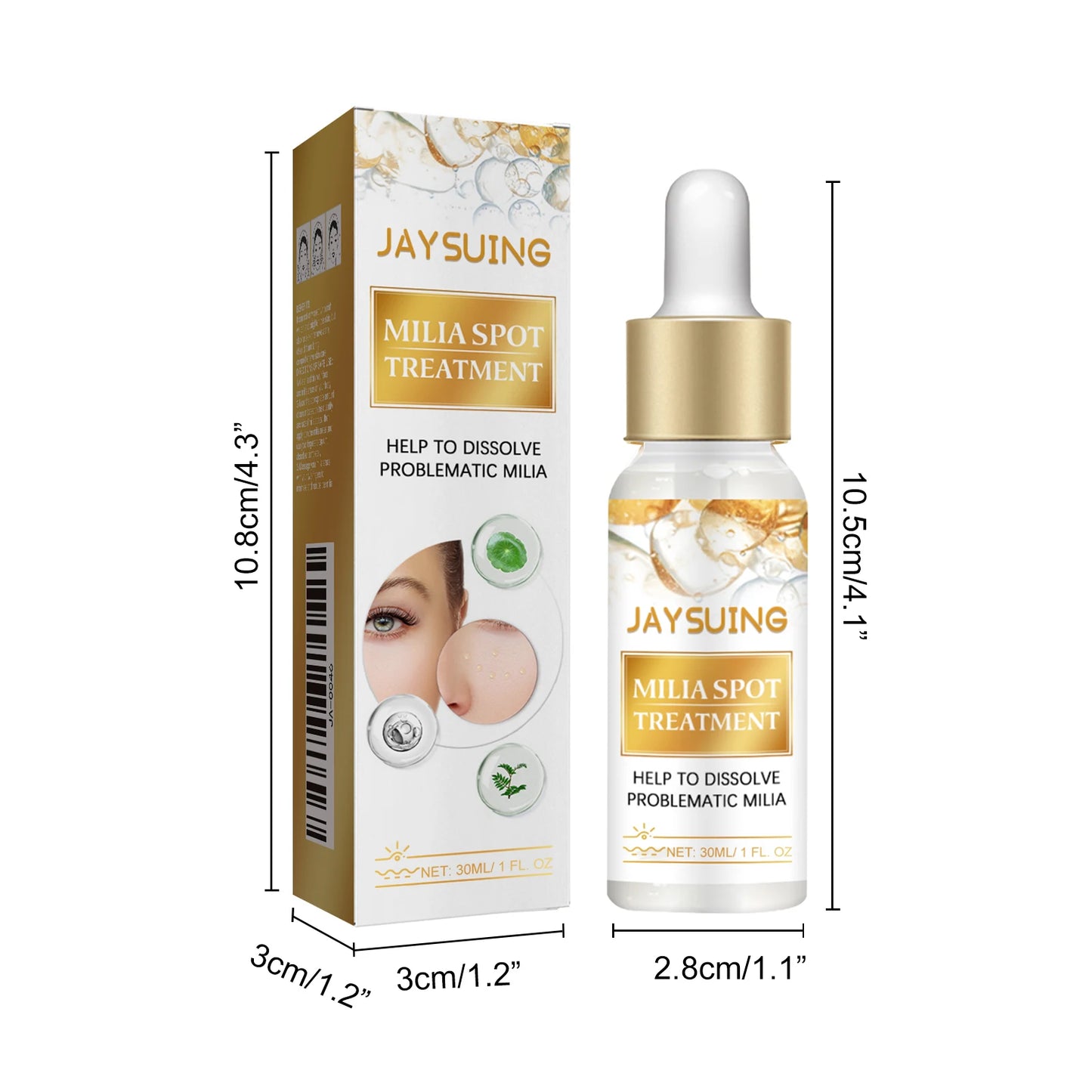 Sérum Contour des Yeux – Anti-Grains de Milium, Anti-Poches & Lissant Rides