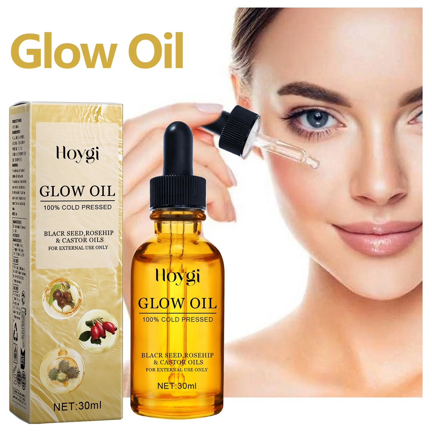 Huile Visage Anti-âge à l'Huile de Rosée 30ml – Hydratante, Éclatante & Réductrice de Rides
