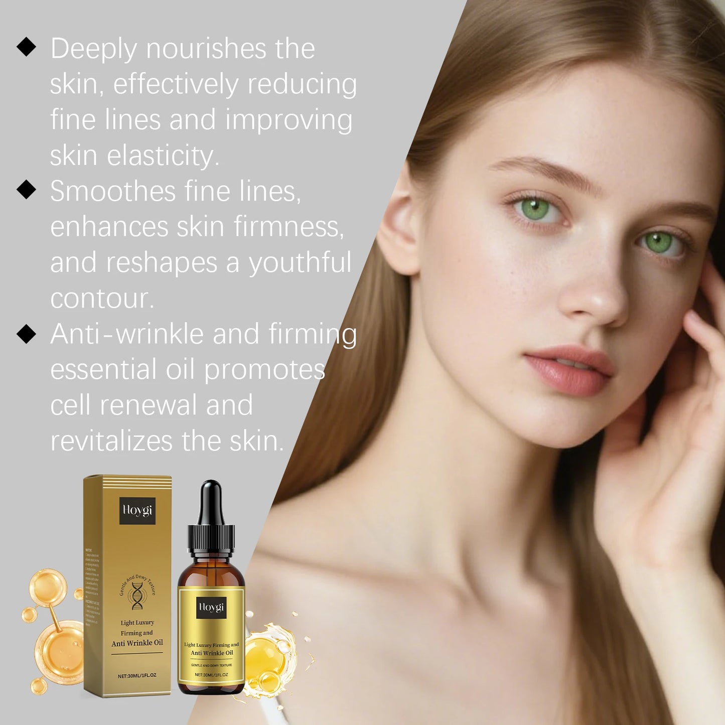 Huile Sérum Visage Raffermissante – Anti-rides, Liftante, Nourrissante & Éclatante