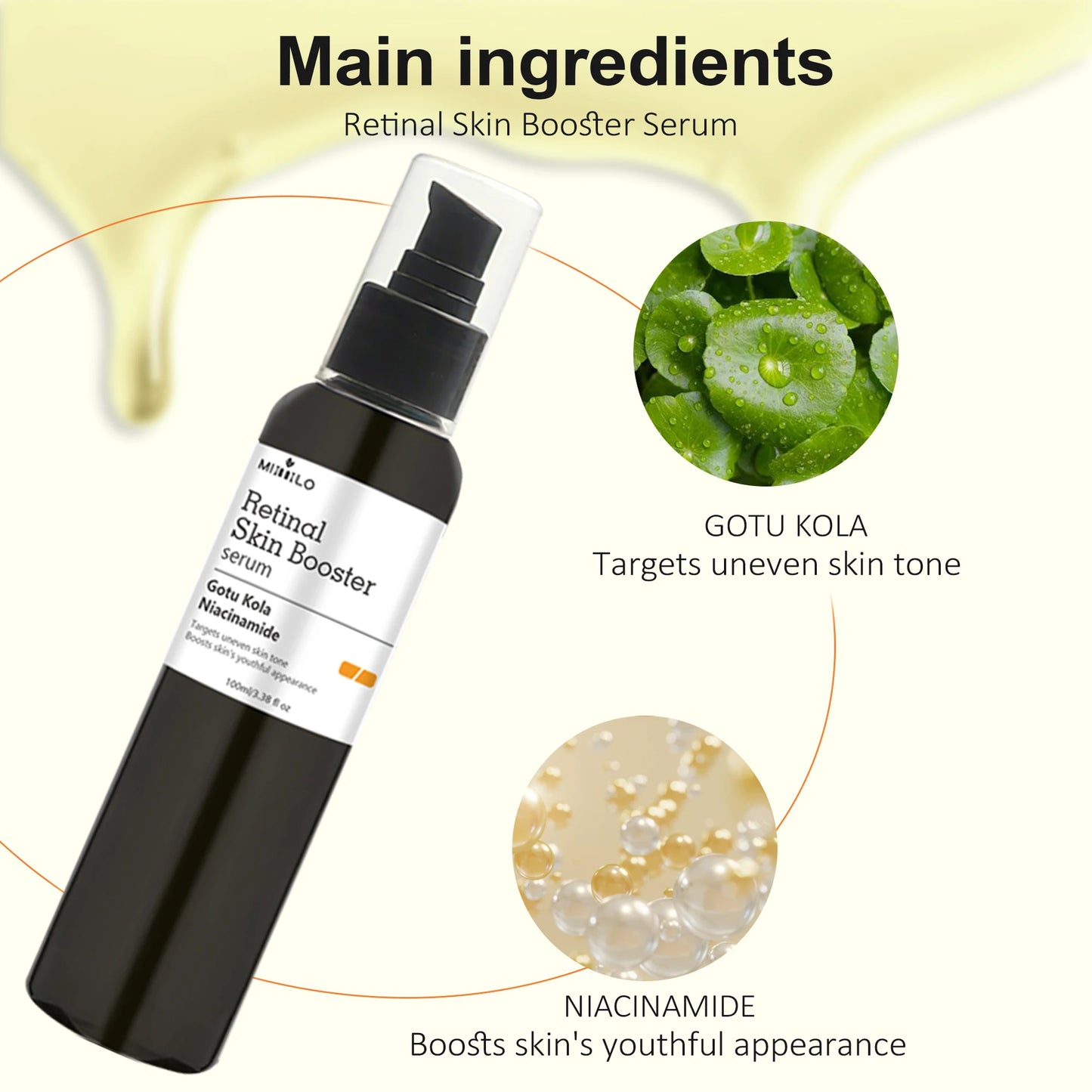 Sérum Visage Rétinol & Niacinamide – Hydratant, Resserrant les Pores & Raffermissant