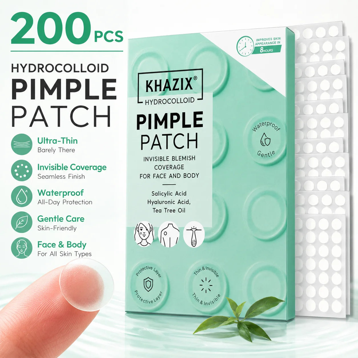 Patchs Anti-Acné Hydrocolloïdes x200 – Boutons & Imperfections