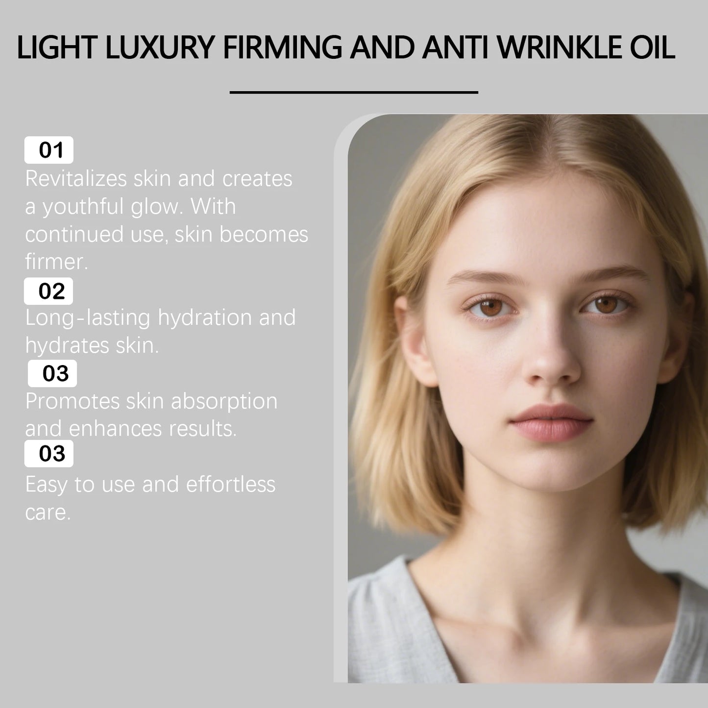 Huile Sérum Visage Raffermissante – Anti-rides, Liftante, Nourrissante & Éclatante