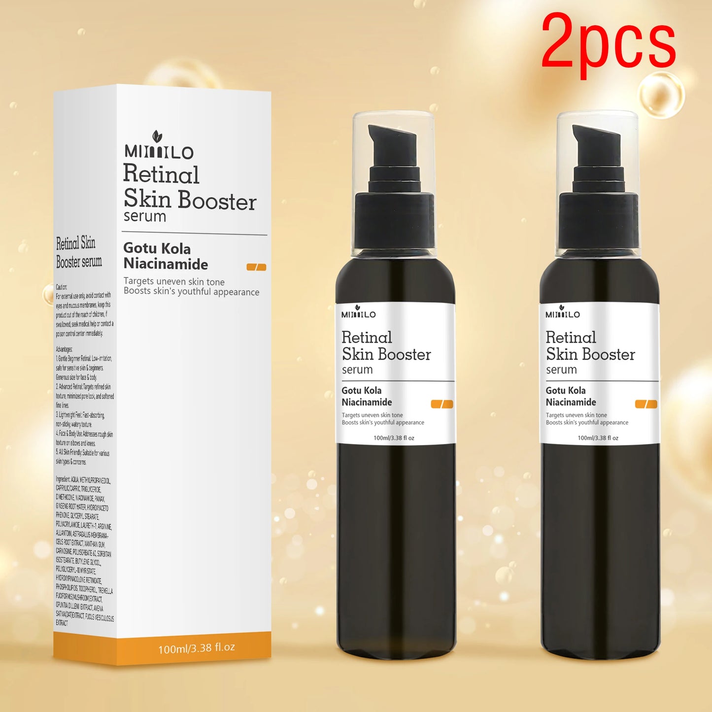 Sérum Visage Rétinol & Niacinamide – Hydratant, Resserrant les Pores & Raffermissant