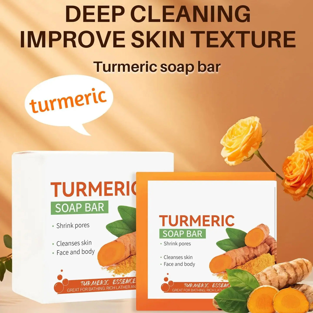 Handmade Turmeric Soap – Face & Body Cleanser, Radiance and Soft Skin Care