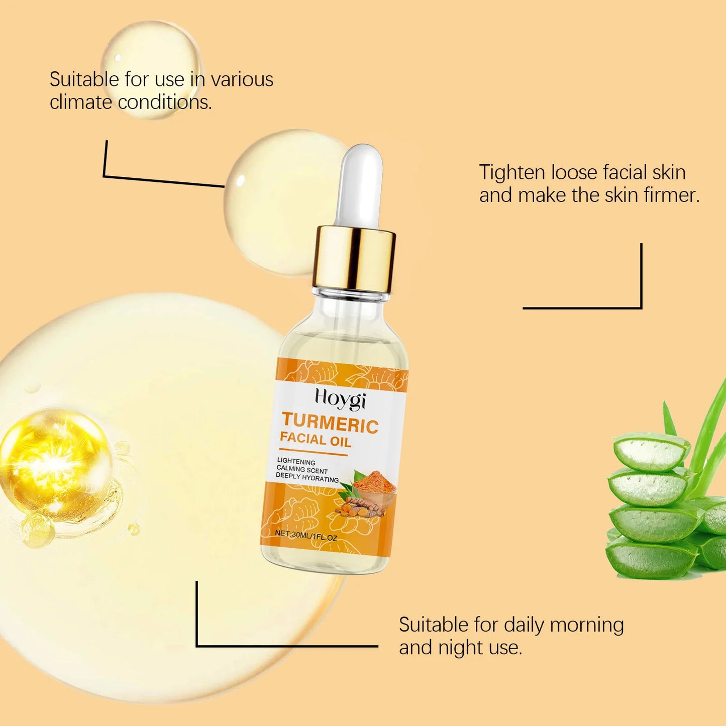 Huile Essence Visage au Curcuma – Nourrissante, Éclatante & Anti-Taches
