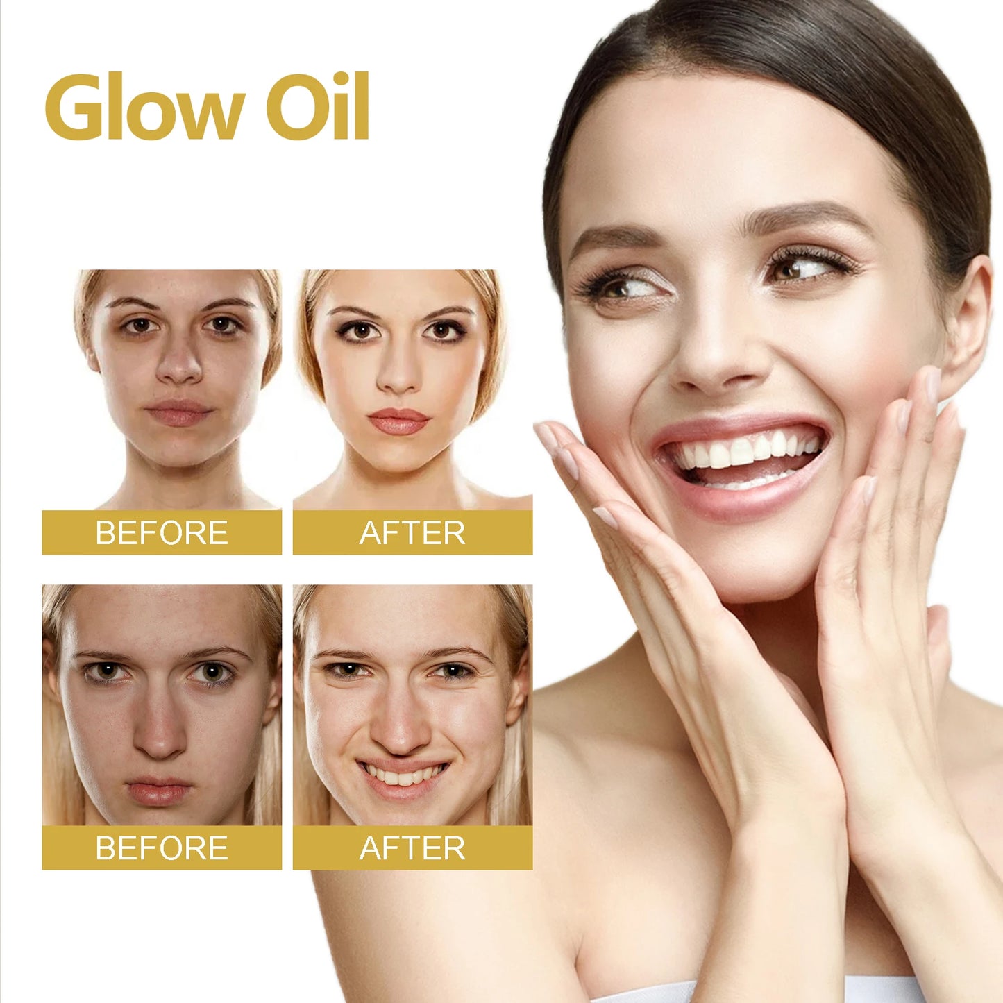 Huile Visage Anti-âge à l'Huile de Rosée 30ml – Hydratante, Éclatante & Réductrice de Rides