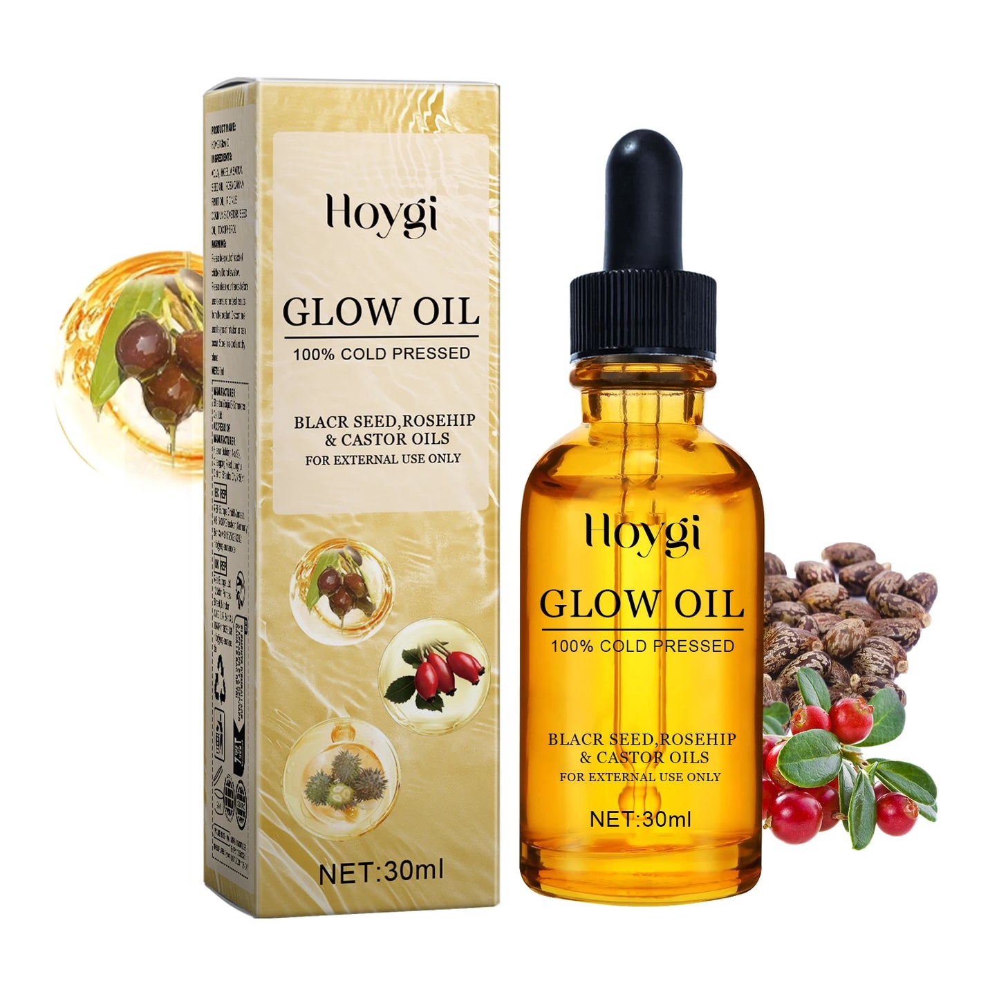 Huile Visage Anti-âge à l'Huile de Rosée 30ml – Hydratante, Éclatante & Réductrice de Rides