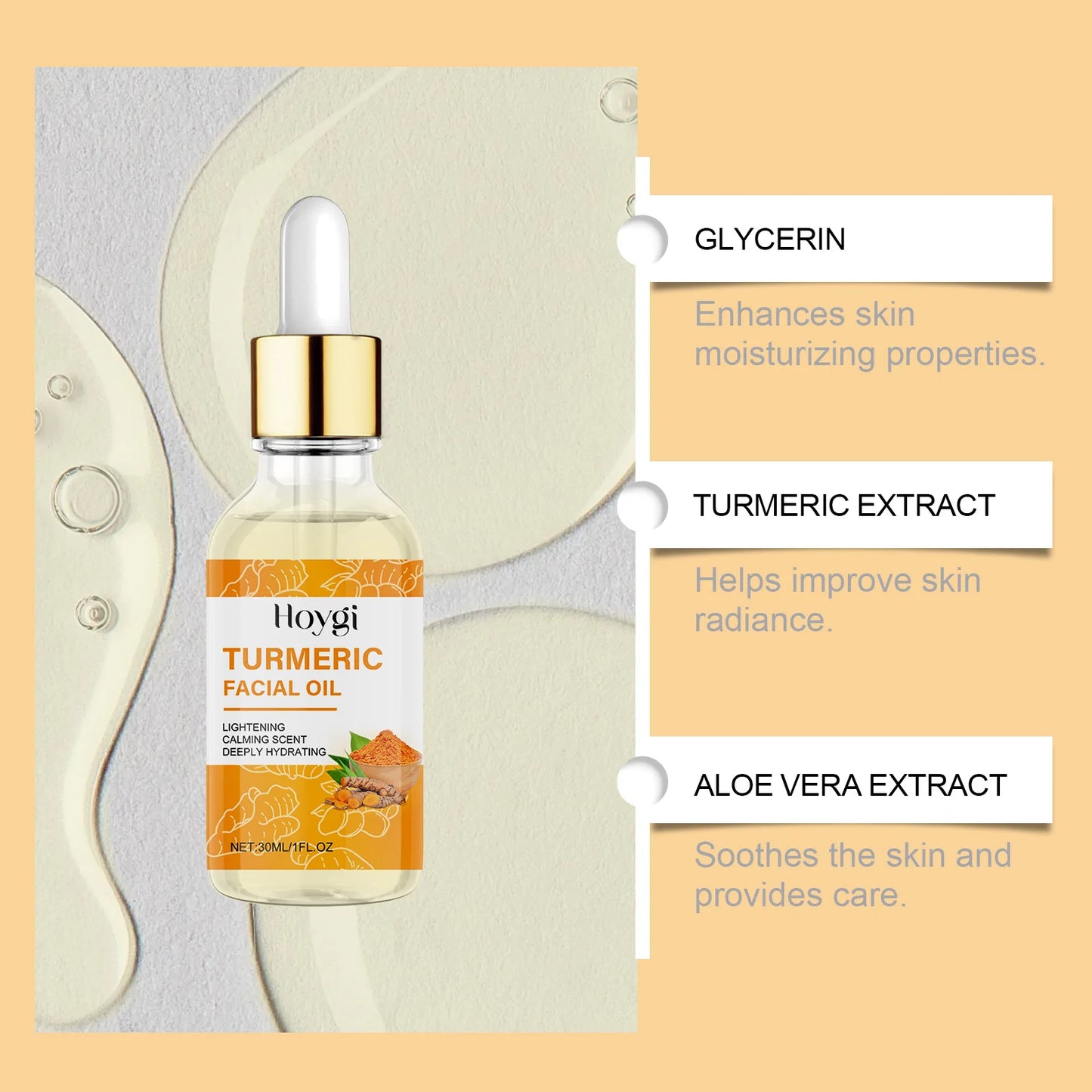Huile Essence Visage au Curcuma – Nourrissante, Éclatante & Anti-Taches