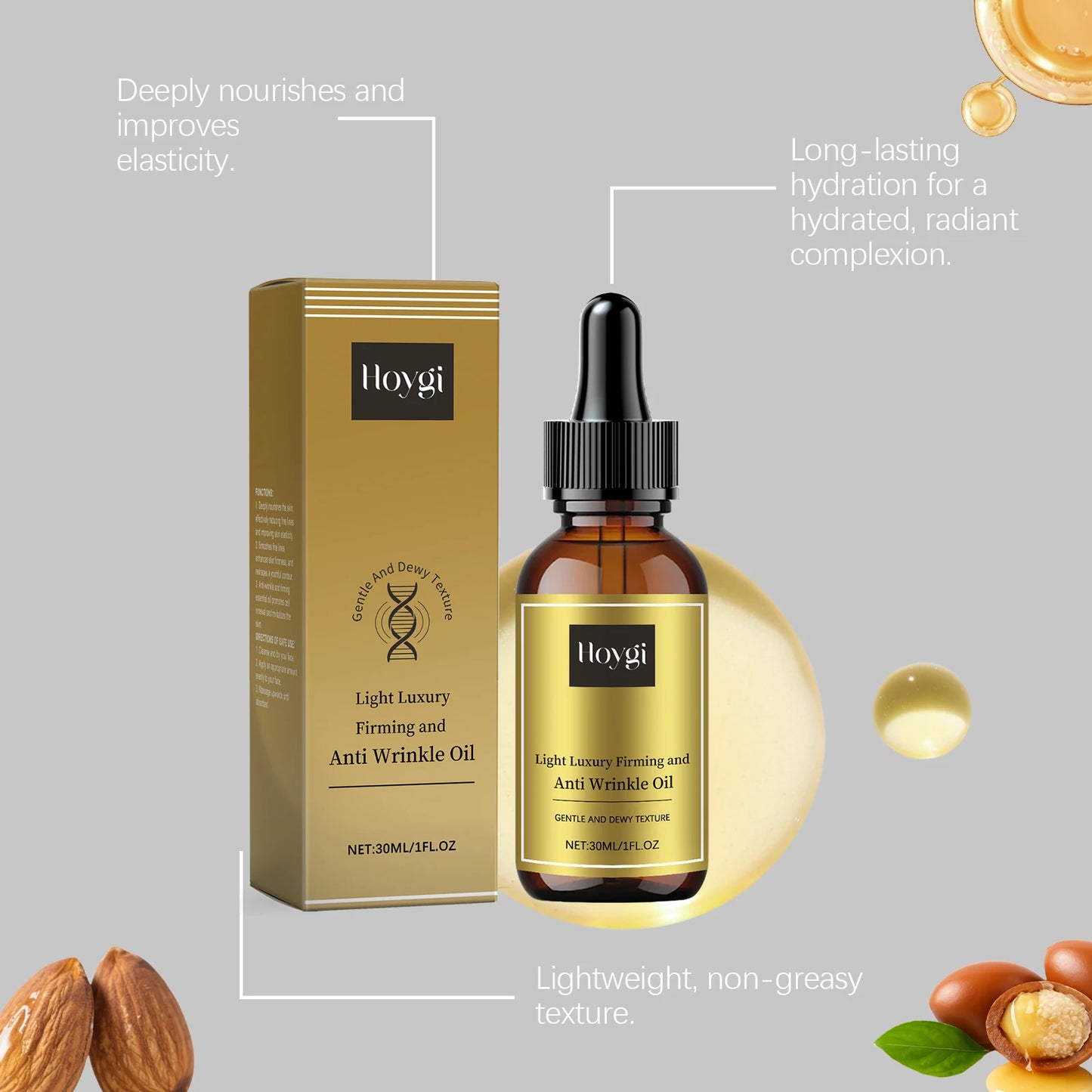 Huile Sérum Visage Raffermissante – Anti-rides, Liftante, Nourrissante & Éclatante
