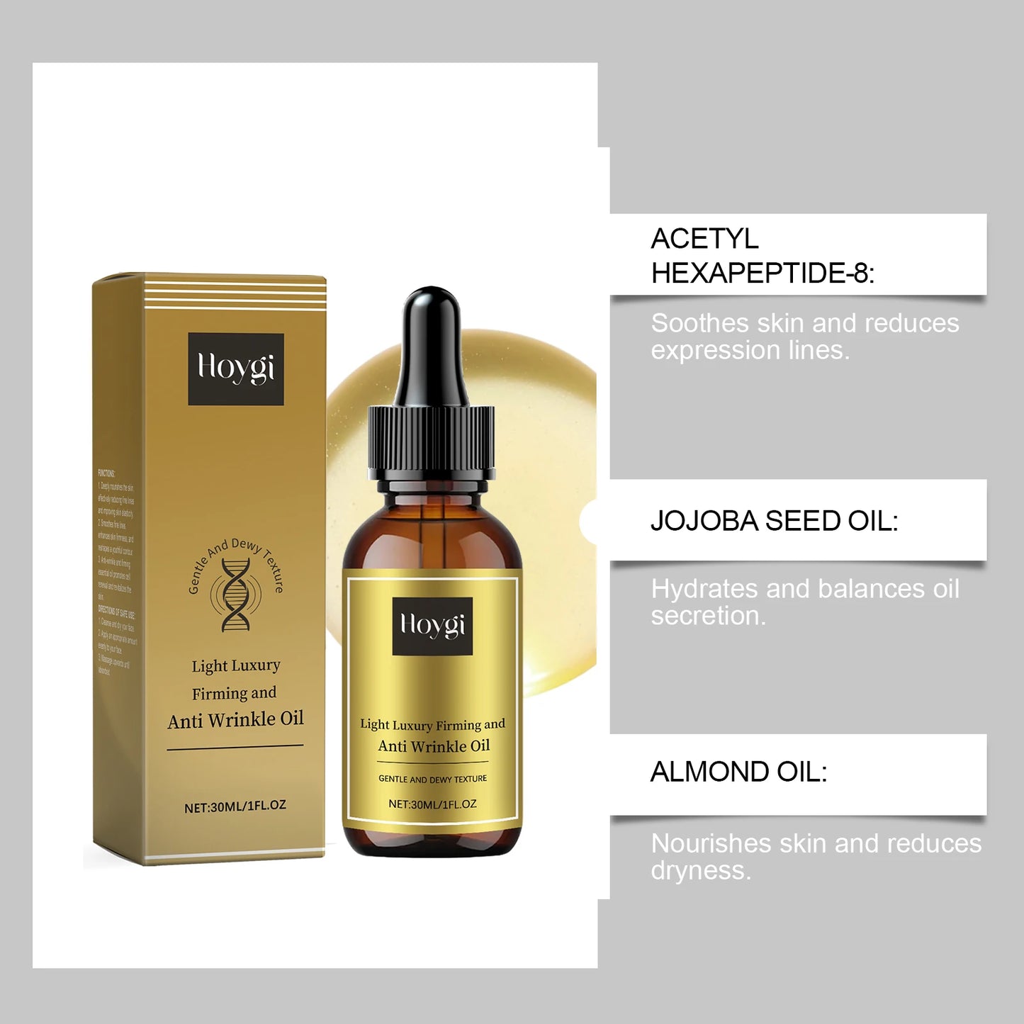 Huile Sérum Visage Raffermissante – Anti-rides, Liftante, Nourrissante & Éclatante