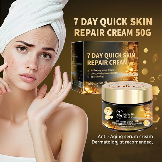 Crème Sérum Anti-âge 7 Jours 50g – Collagène & Acide Hyaluronique, Rides & Cicatrices d'Acné