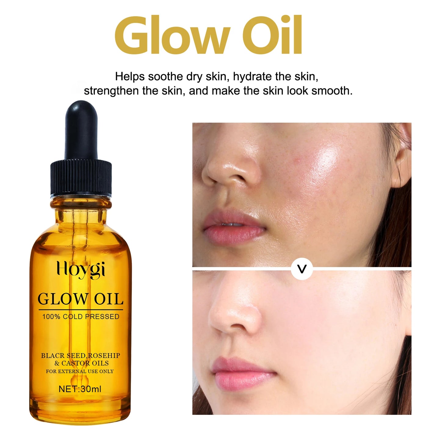 Huile Visage Anti-âge à l'Huile de Rosée 30ml – Hydratante, Éclatante & Réductrice de Rides