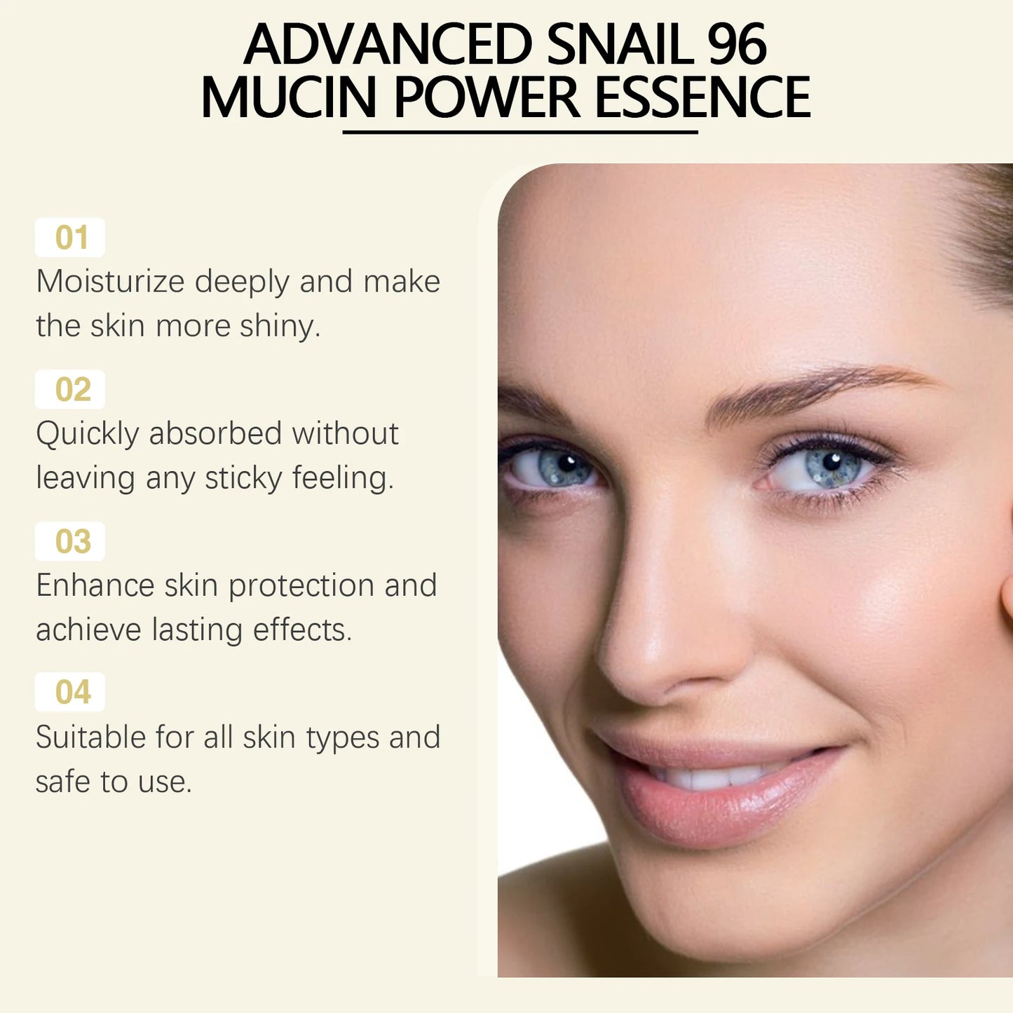 Essence Mucine d'Escargot 96 – Anti-rides, Raffermissante & Éclatante | Soin Visage