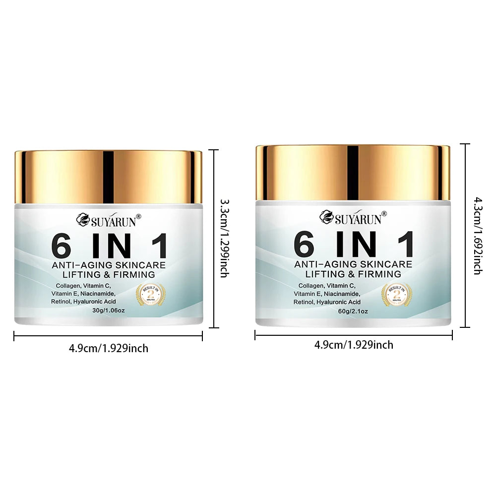 6-in-1 Anti-Aging Face Cream – Hydrating, Firming & Radiance-Boosting – Wrinkle Treatment for All Skin Types