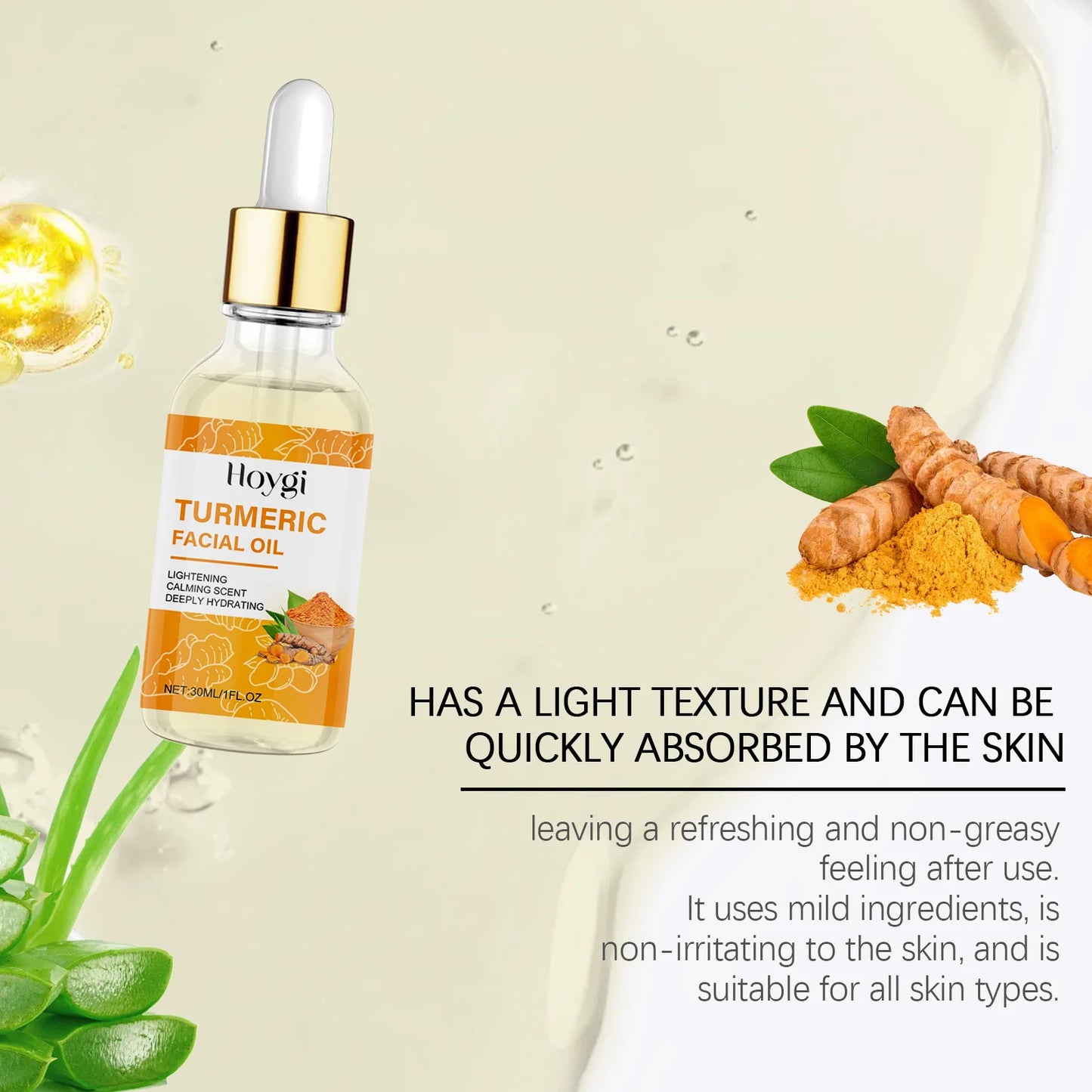 Huile Essence Visage au Curcuma – Nourrissante, Éclatante & Anti-Taches