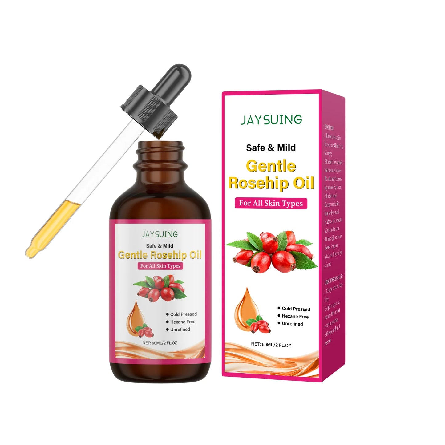 Huile Visage Graine de Rose – Anti-rides, Réparatrice & Nourrissante 60ml
