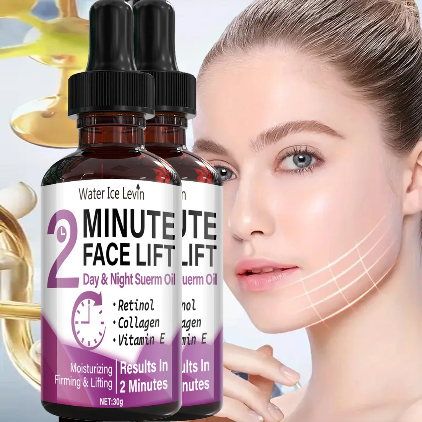 Sérum Huile Liftant Jour & Nuit au Rétinol & Collagène – Effet Lifting en 2 Minutes