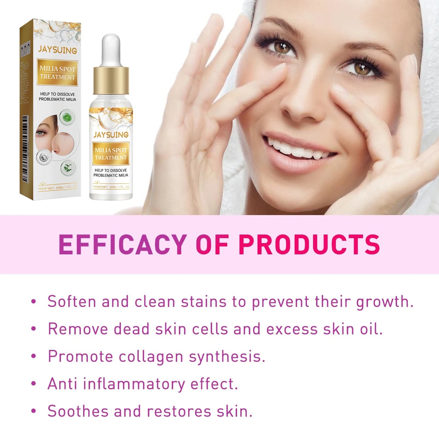Sérum Contour des Yeux – Anti-Grains de Milium, Anti-Poches & Lissant Rides