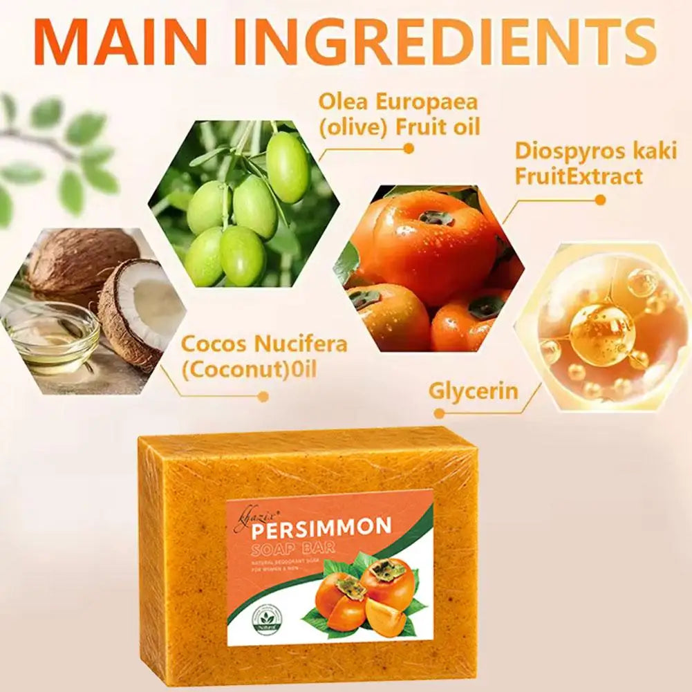 Purifying & Deodorizing Persimmon Soap – Face & Body Cleanser, Sebum Control