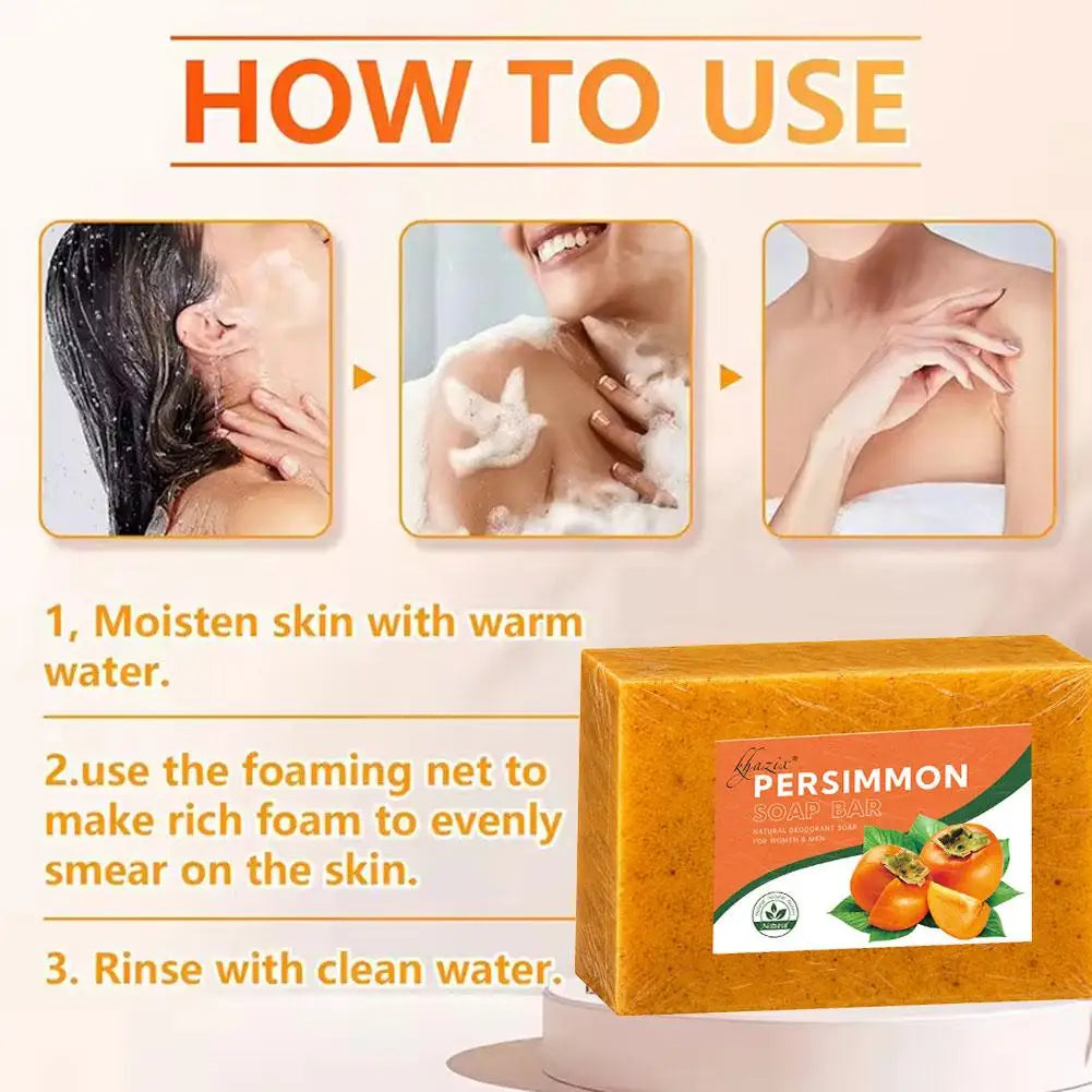 Purifying & Deodorizing Persimmon Soap – Face & Body Cleanser, Sebum Control