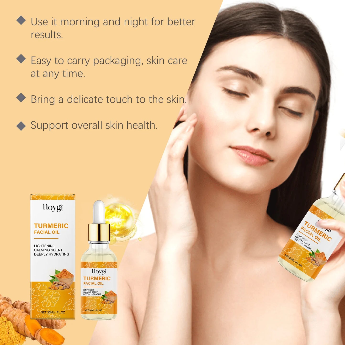 Huile Essence Visage au Curcuma – Nourrissante, Éclatante & Anti-Taches