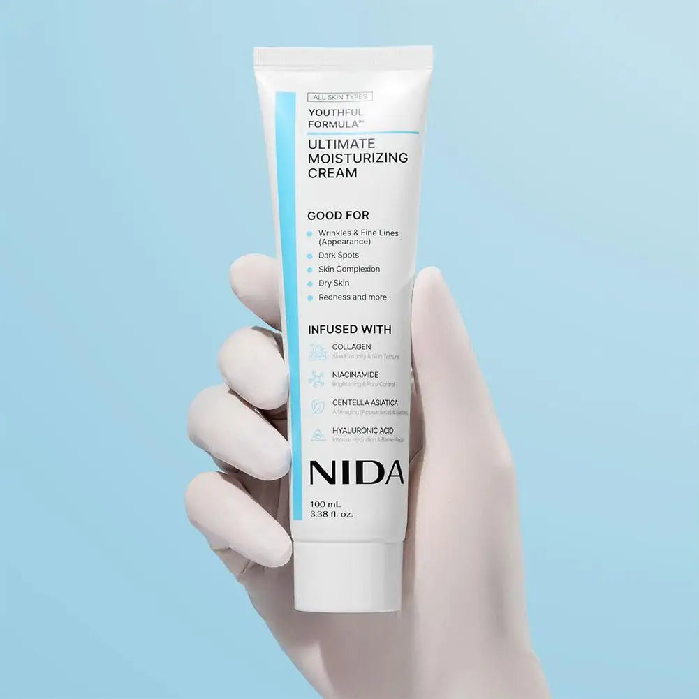 Crème Visage Multi-Action NIDA 100ml – Hydratante, Réparatrice & Anti-rides | Tous Types de Peau