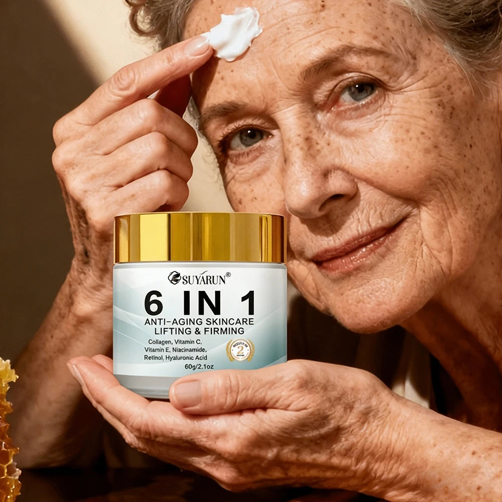 6-in-1 Anti-Aging Face Cream – Hydrating, Firming & Radiance-Boosting – Wrinkle Treatment for All Skin Types