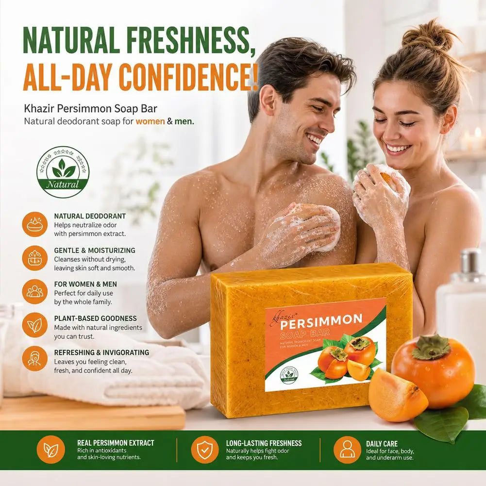 Purifying & Deodorizing Persimmon Soap – Face & Body Cleanser, Sebum Control