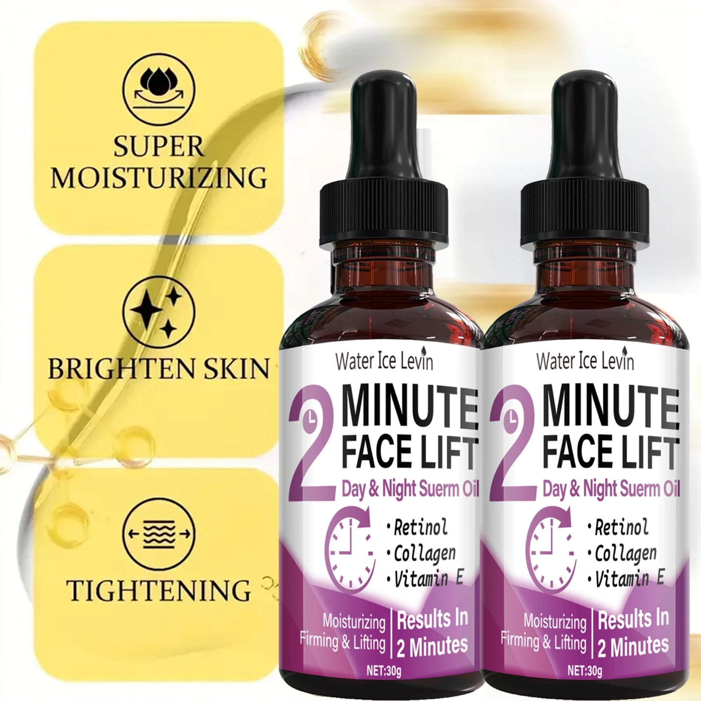 Sérum Huile Liftant Jour & Nuit au Rétinol & Collagène – Effet Lifting en 2 Minutes