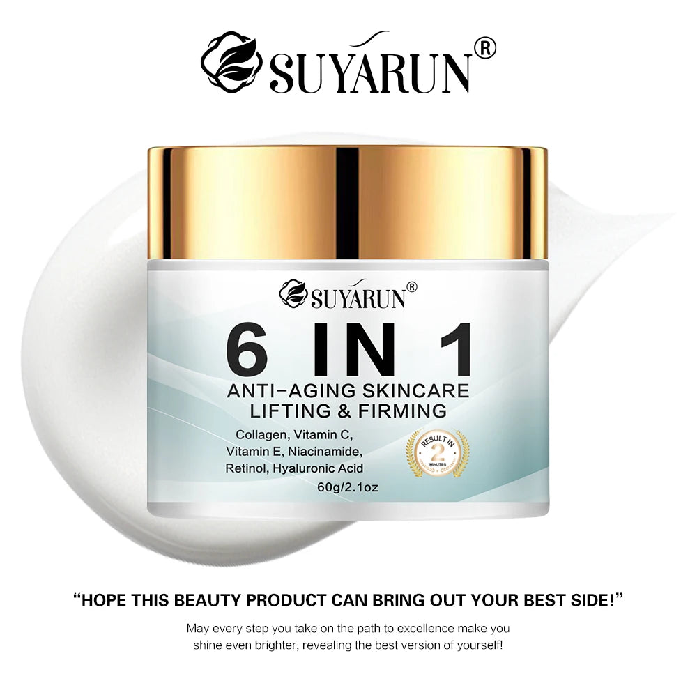 6-in-1 Anti-Aging Face Cream – Hydrating, Firming & Radiance-Boosting – Wrinkle Treatment for All Skin Types