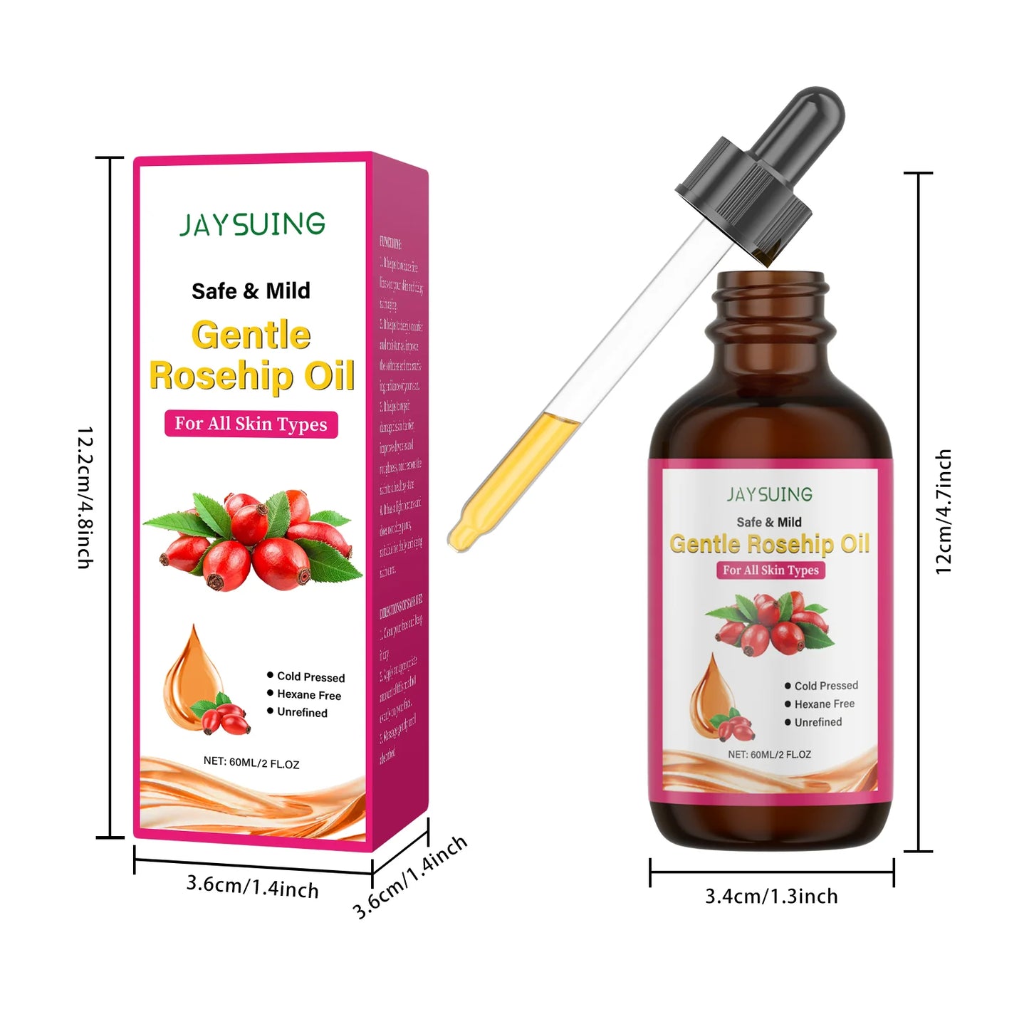 Huile Visage Graine de Rose – Anti-rides, Réparatrice & Nourrissante 60ml