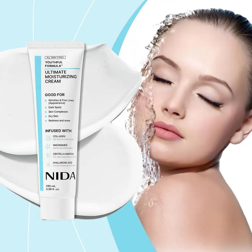 Crème Visage Multi-Action NIDA 100ml – Hydratante, Réparatrice & Anti-rides | Tous Types de Peau