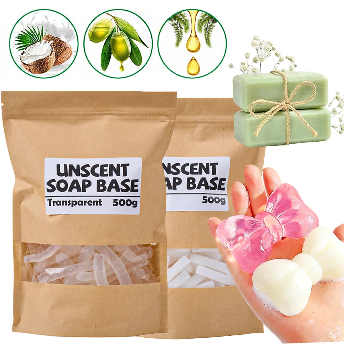Soap Base for Crafting – White or Clear Base, Foaming and Easy to Customize
